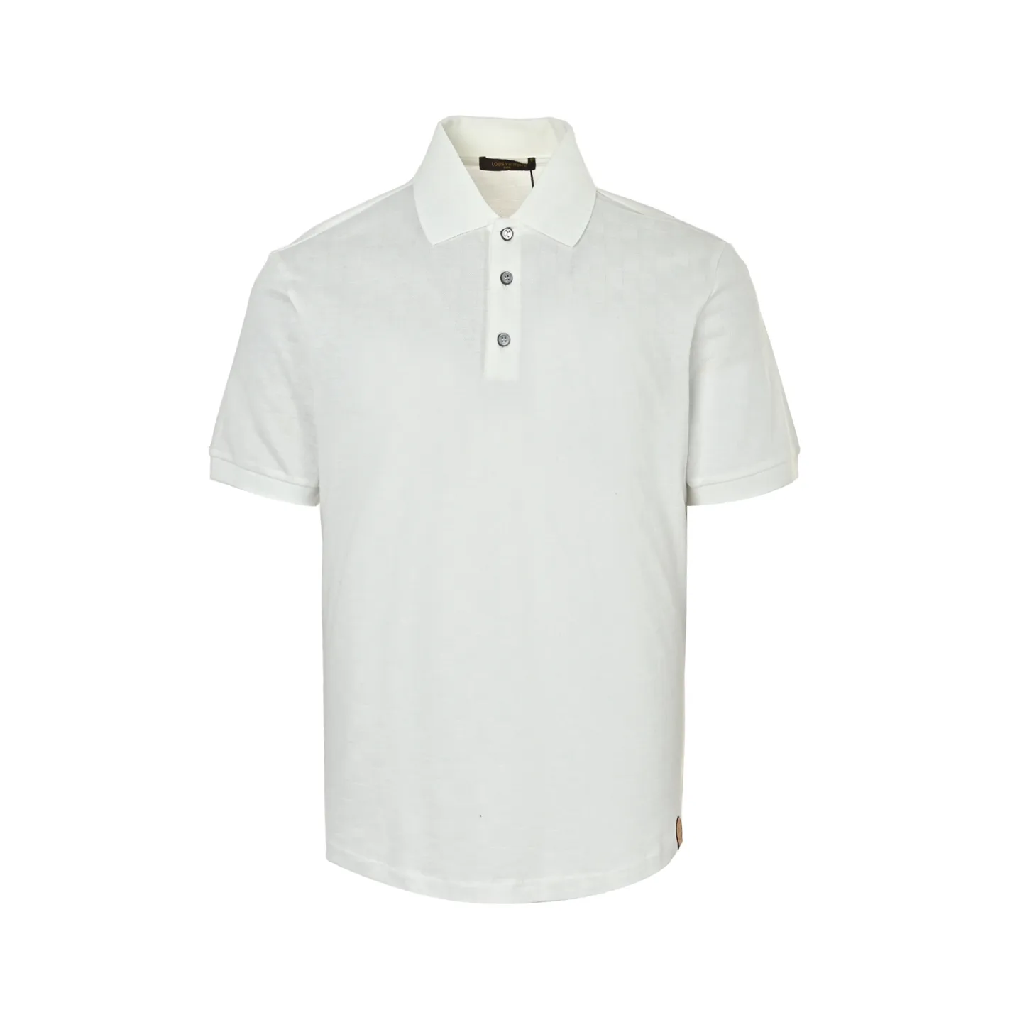 LOUIS VUITTON LV Damier silk cotton piqué short-sleeved POLO shirt with lower leather label